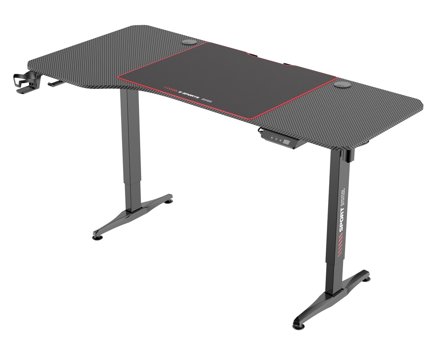 XTM Blaze LShape Gaming Electric Height Adjustable Single Motor Desk (159*75) (Black Fiber)