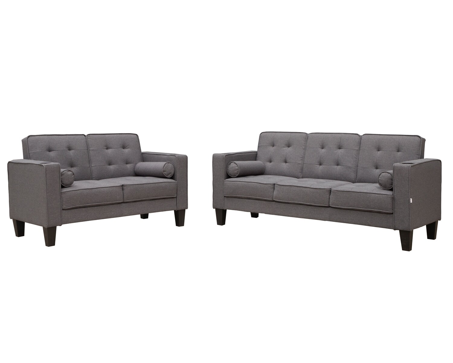 Flotti Mallory 2 & 3Seater Sofa w/ Cupholder (Brown, Grey)