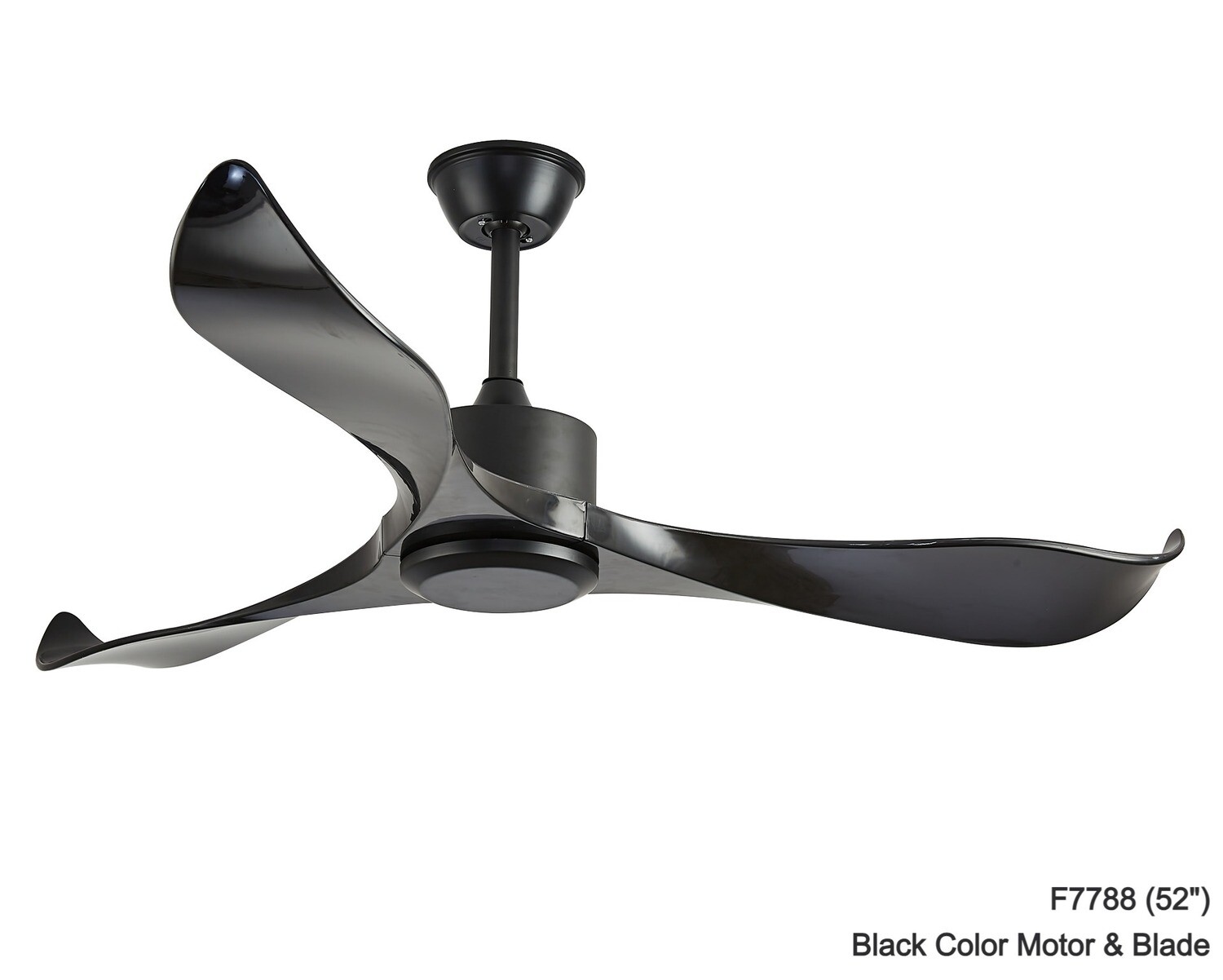 MYKE Ceiling Fan Indoor/ Outdoor (52") (Black) (No Lamp) (2 yrs Warranty)