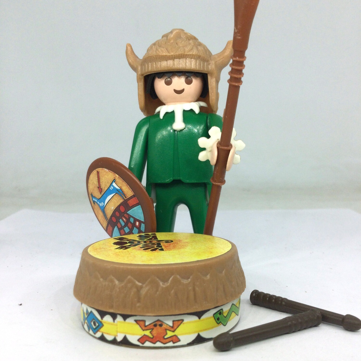 Figurine Playmobil Western - Chef Indien Avec Vêtements Beige Et Collier Jaune - Occasion