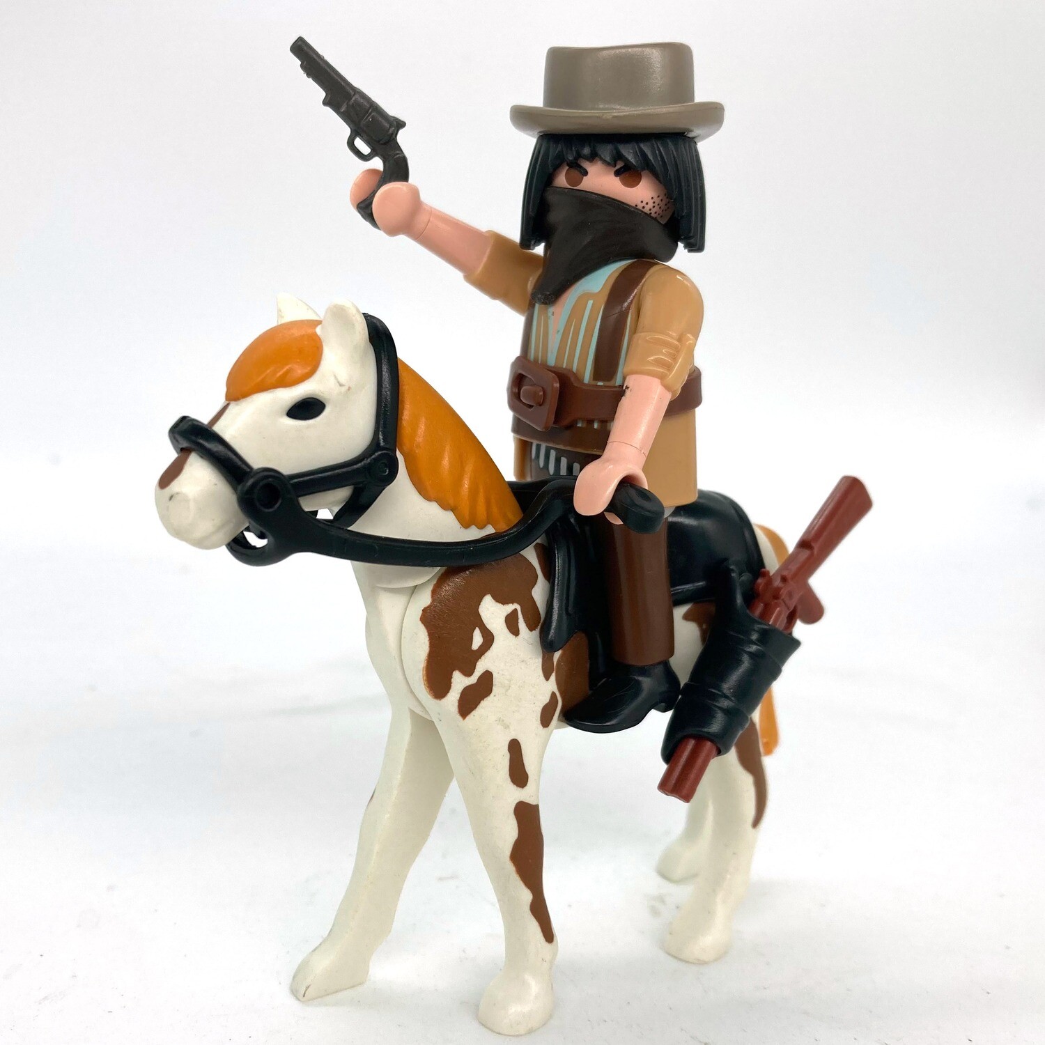 Figurine Playmobil Cow-boy Avec Redingote Et Haut-de-forme Noir - Vintage, état Neuf, Jamais Servi