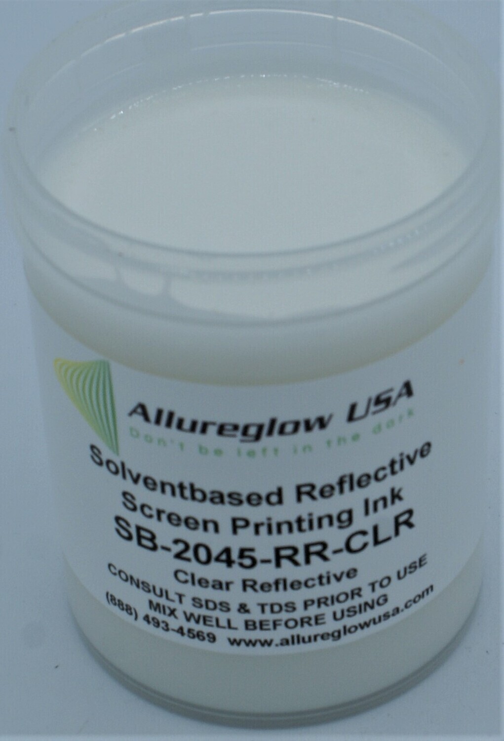 SB2045RRCLR8OZ SOLVENT BASED CLEAR REFLECTIVE SCREEN PRINTING INK 8OZ