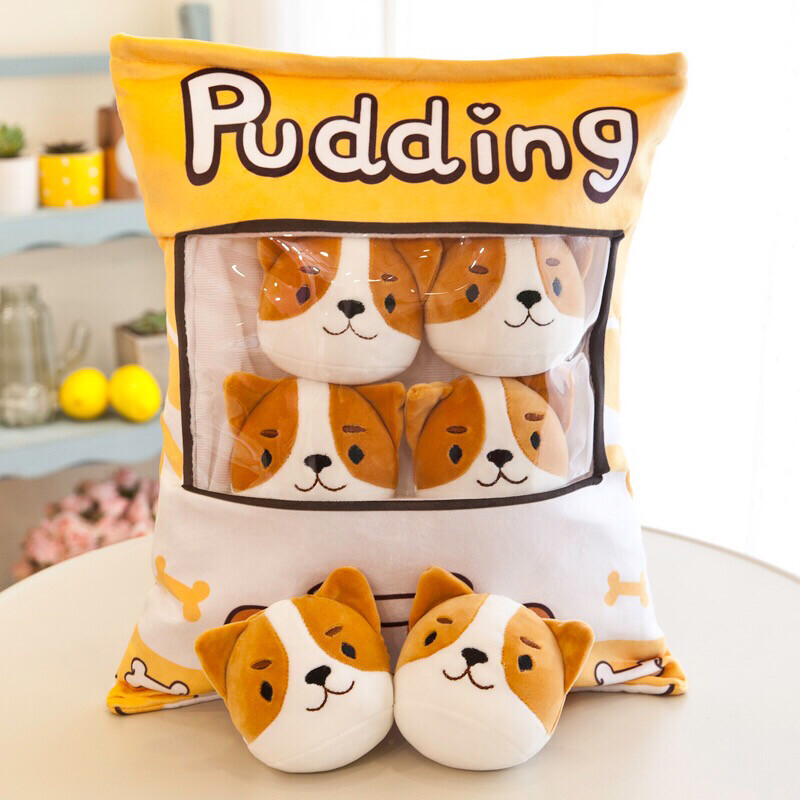 Pillow puddings PUPPY 50 cm SIZE + 6 plush toys