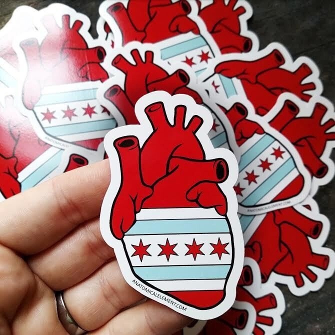 Anatomical Element CHICAGO Heart Sticker Plan Your Visit