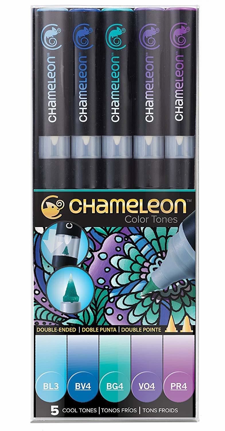 Chameleon Color Tones Pen Set – 5 Alkohol-Marker Für Farbverläufe & Schattierungen | Mit Mixing Chamber