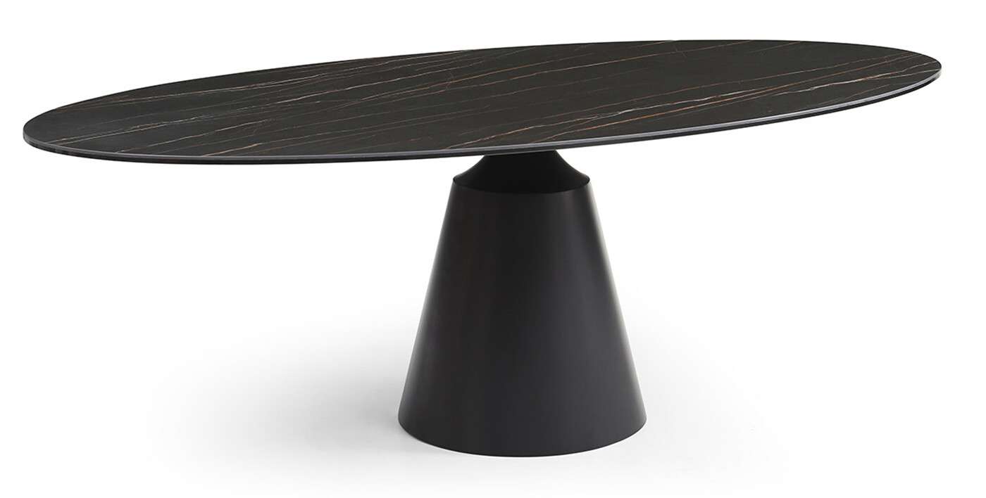 Contarini Noir Oval Ceramic Table Caffreys Affordable Home Furniture