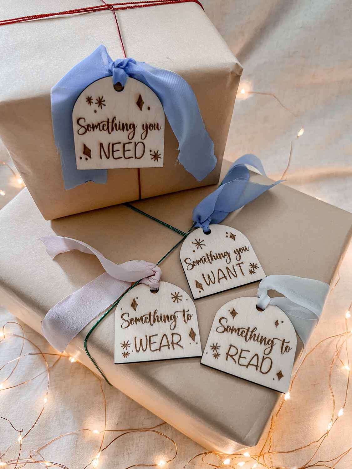 Wooden Want Need Wear Read tags