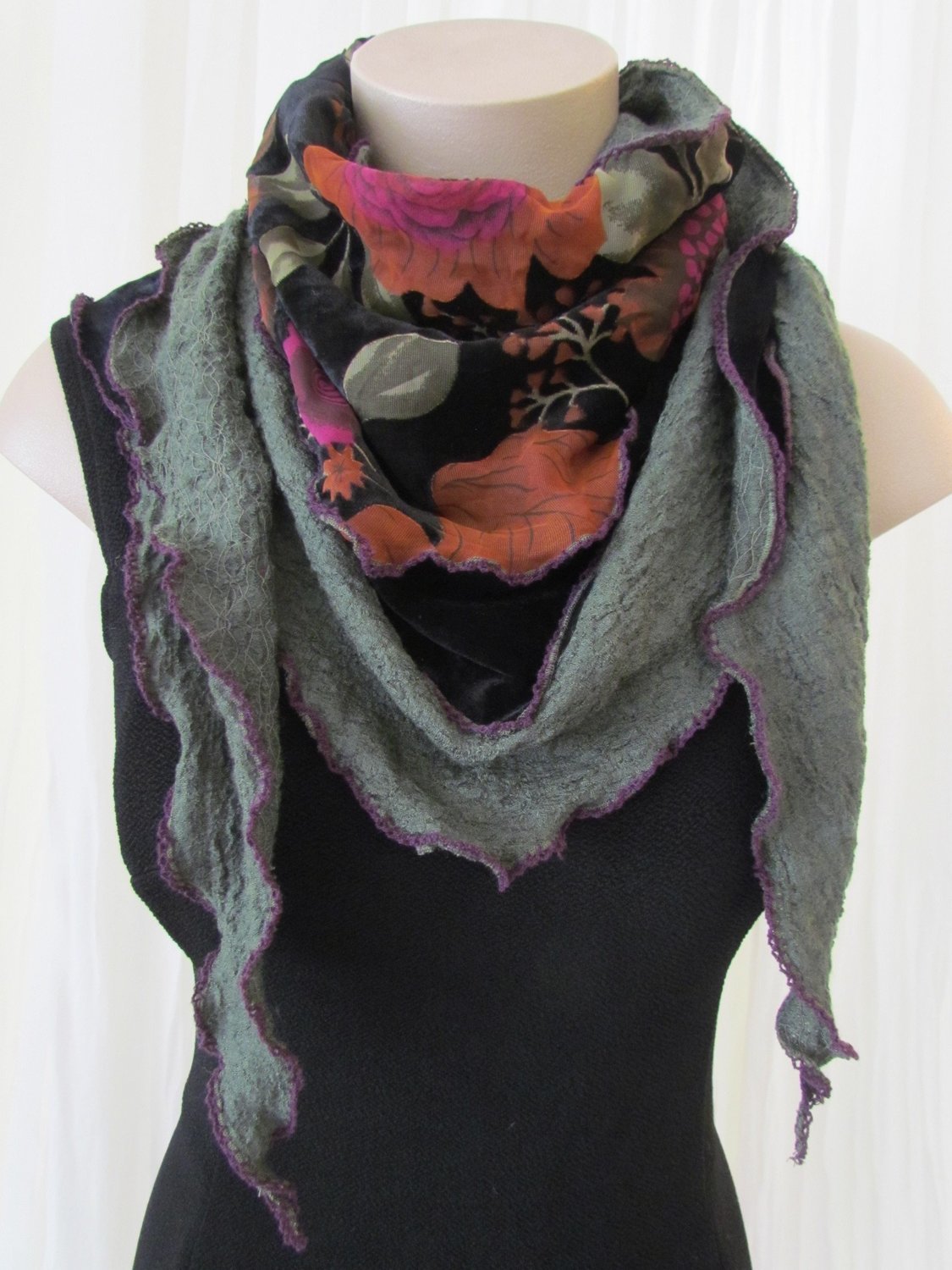 Green wool shawl