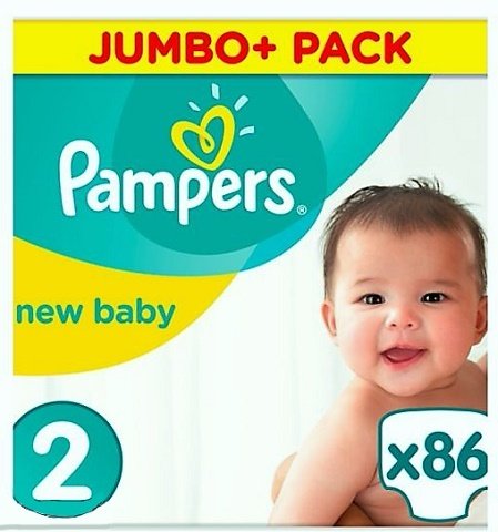 PAMPERS NEW BABY SIZE 2 MINI x86/Pack, 3-6kg JUMBO+ PACK