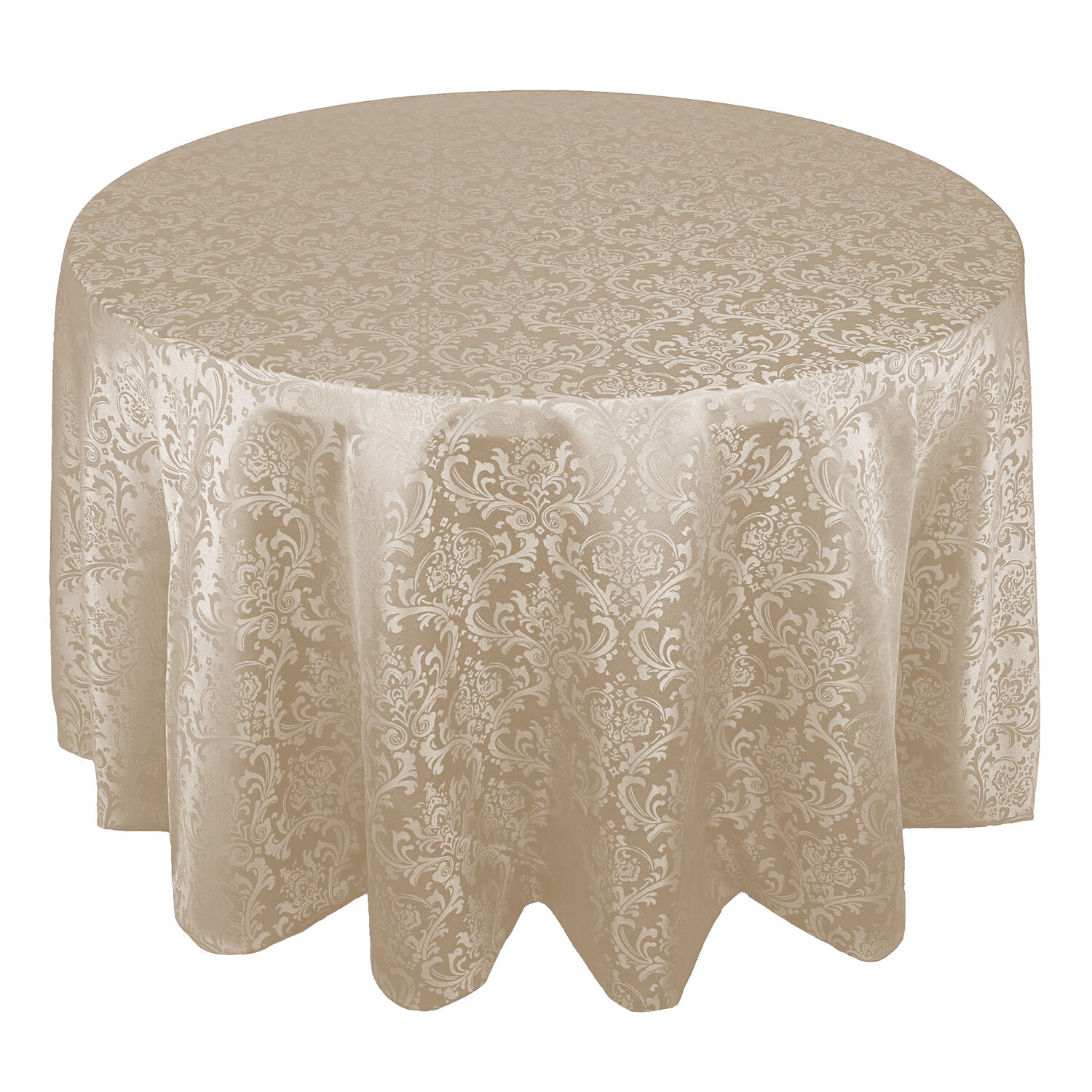Champagne on Champagne Damask Linens Show Now Tablecloth Rental