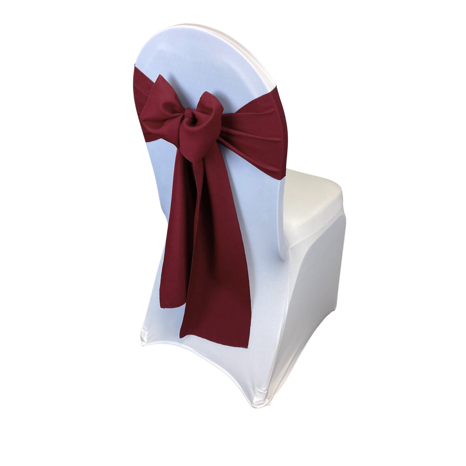 Apple Red Polyester Chair Sash/Tie Show Now Tablecloth Rental AM