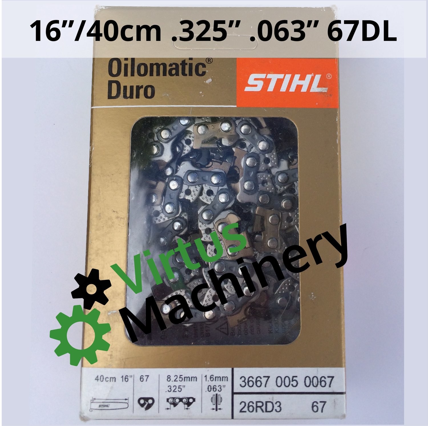 16"/40cm, .325" Pitch, .063" Gauge, 67DL