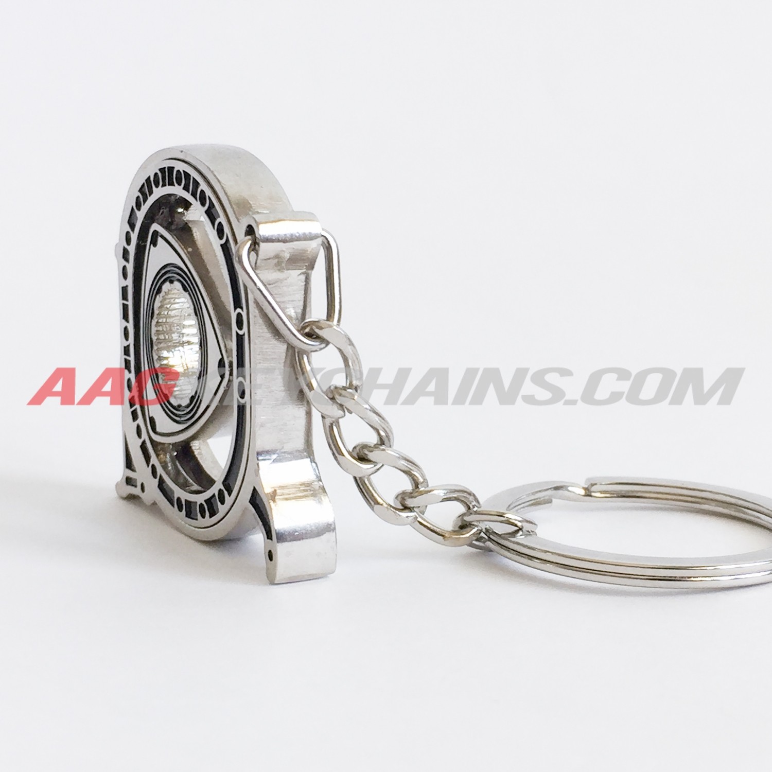 Chrome Spinning Rotary Keychain
