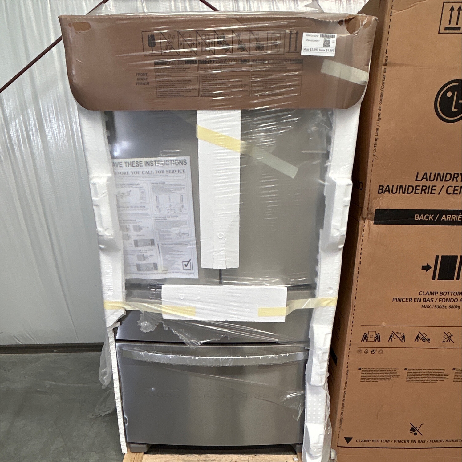 Refrigerator Whirlpool 24.5cu ft 4Door French Door Refrigerator with