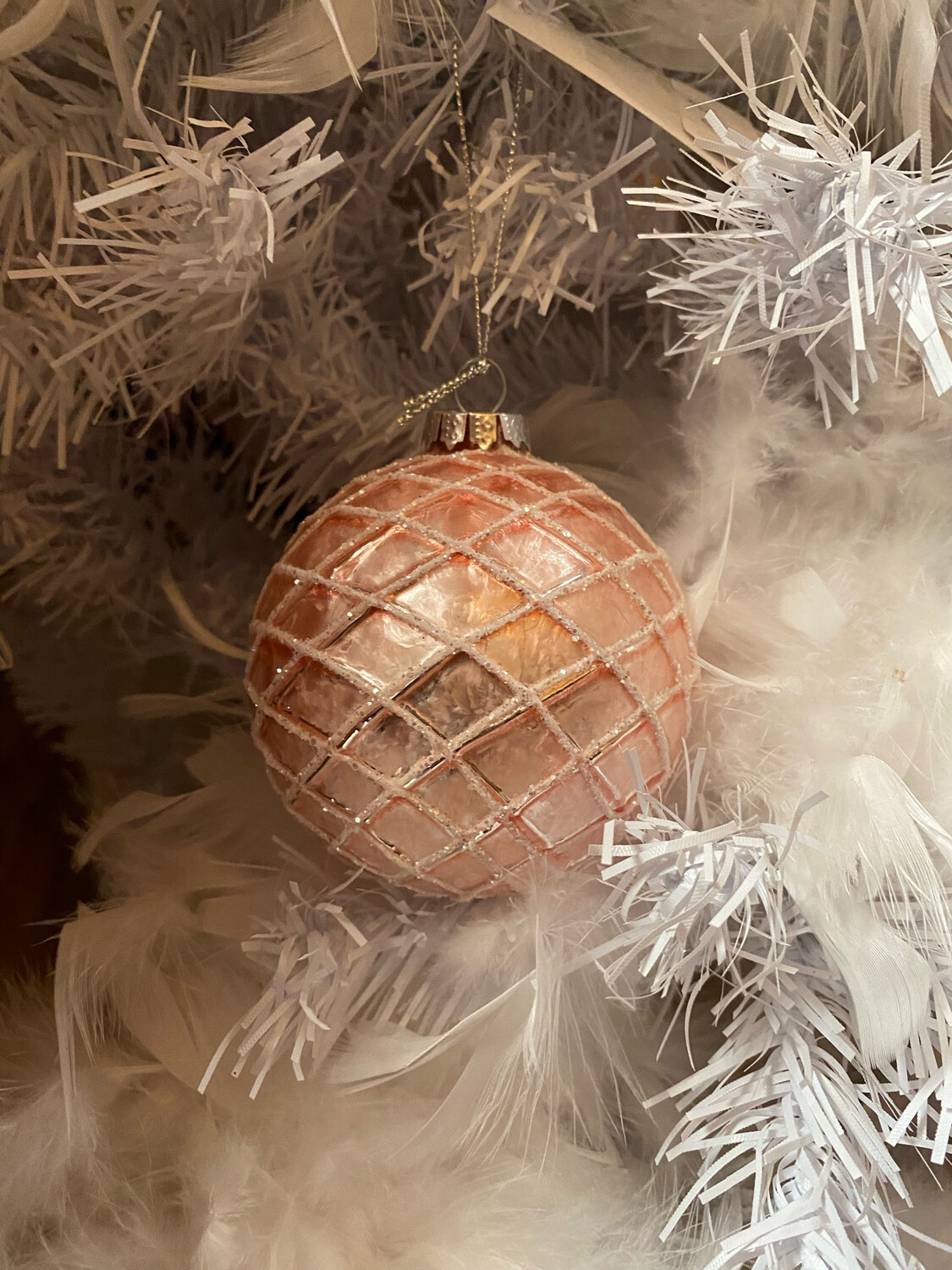 Boule De Noël En Verre Rose Incarnadin - À Accrocher - Déco De Noël