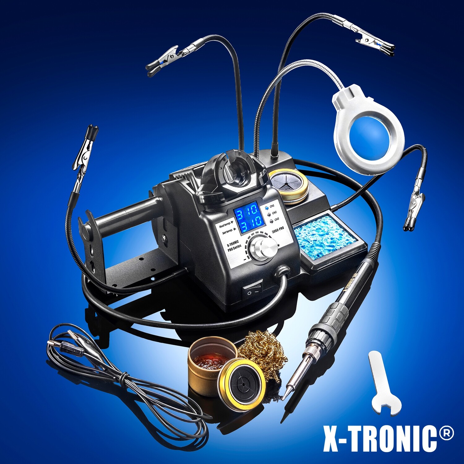 XTronic Model 3060PRO Double Digital LED Soldering Station Complete Kit