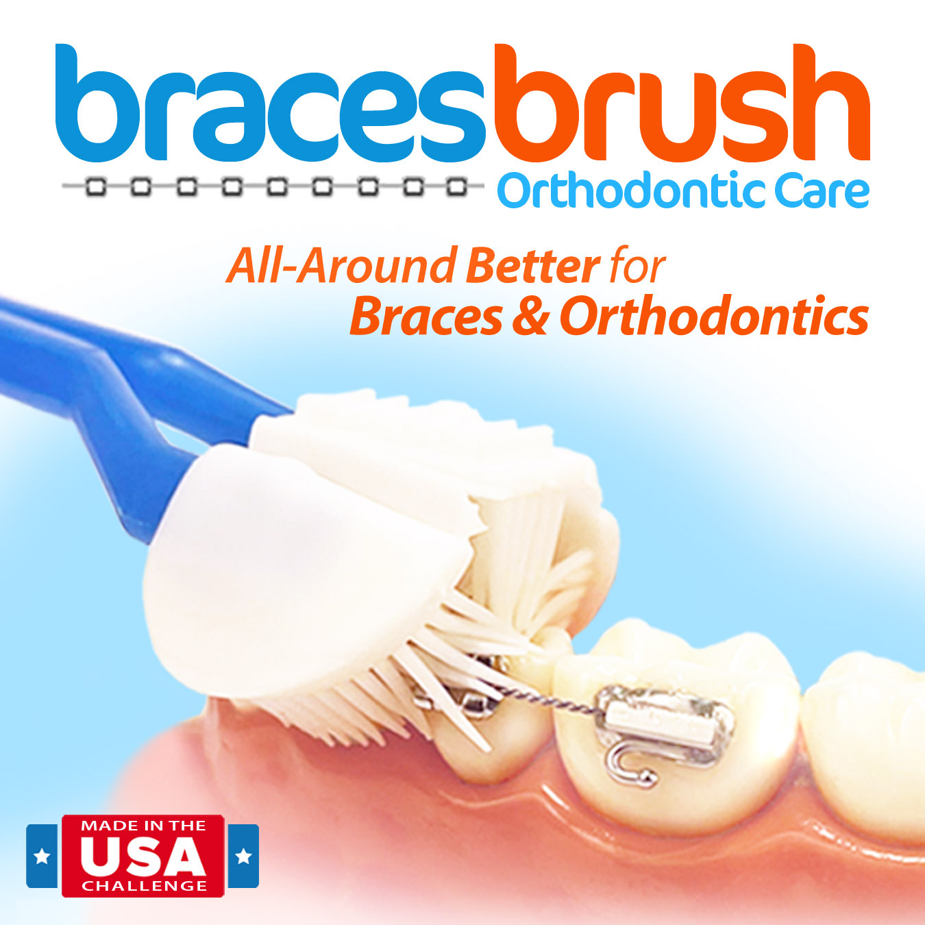 BRACE BRUSH 3Sided Toothbrush for Orthodontics USA Clinically