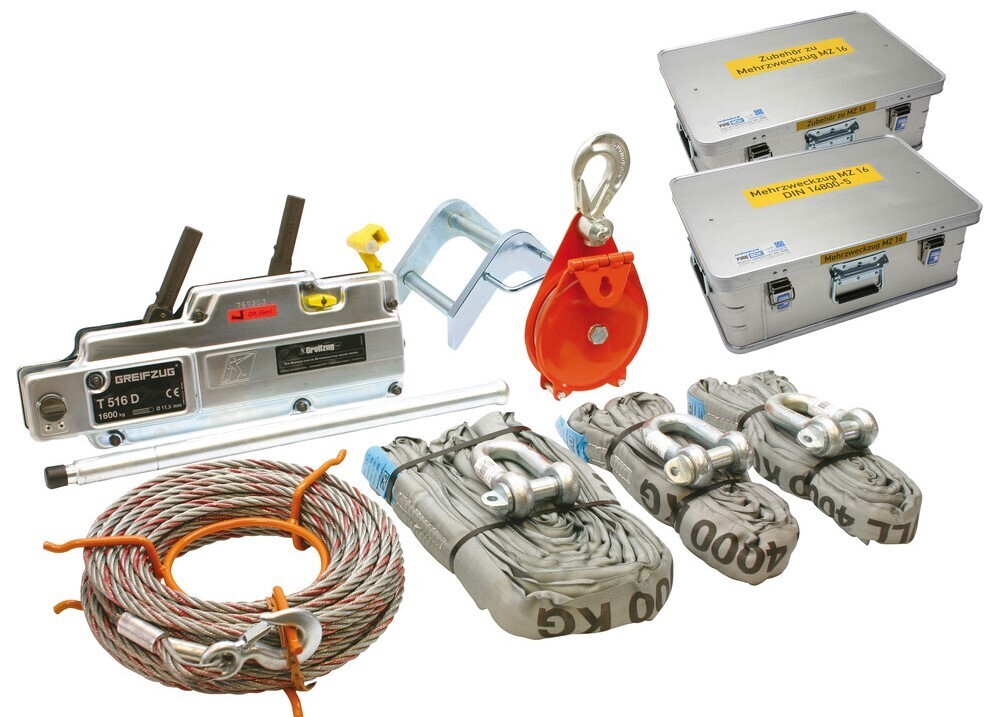 Tirfor type winch and cable.