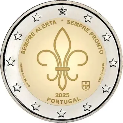 2025, 2 Euro Sondermünze Portugal 2025 "Weltpfadfinder- und Jugendbewegungen"