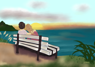Illustration Le Couché de Soleil des amoureux
