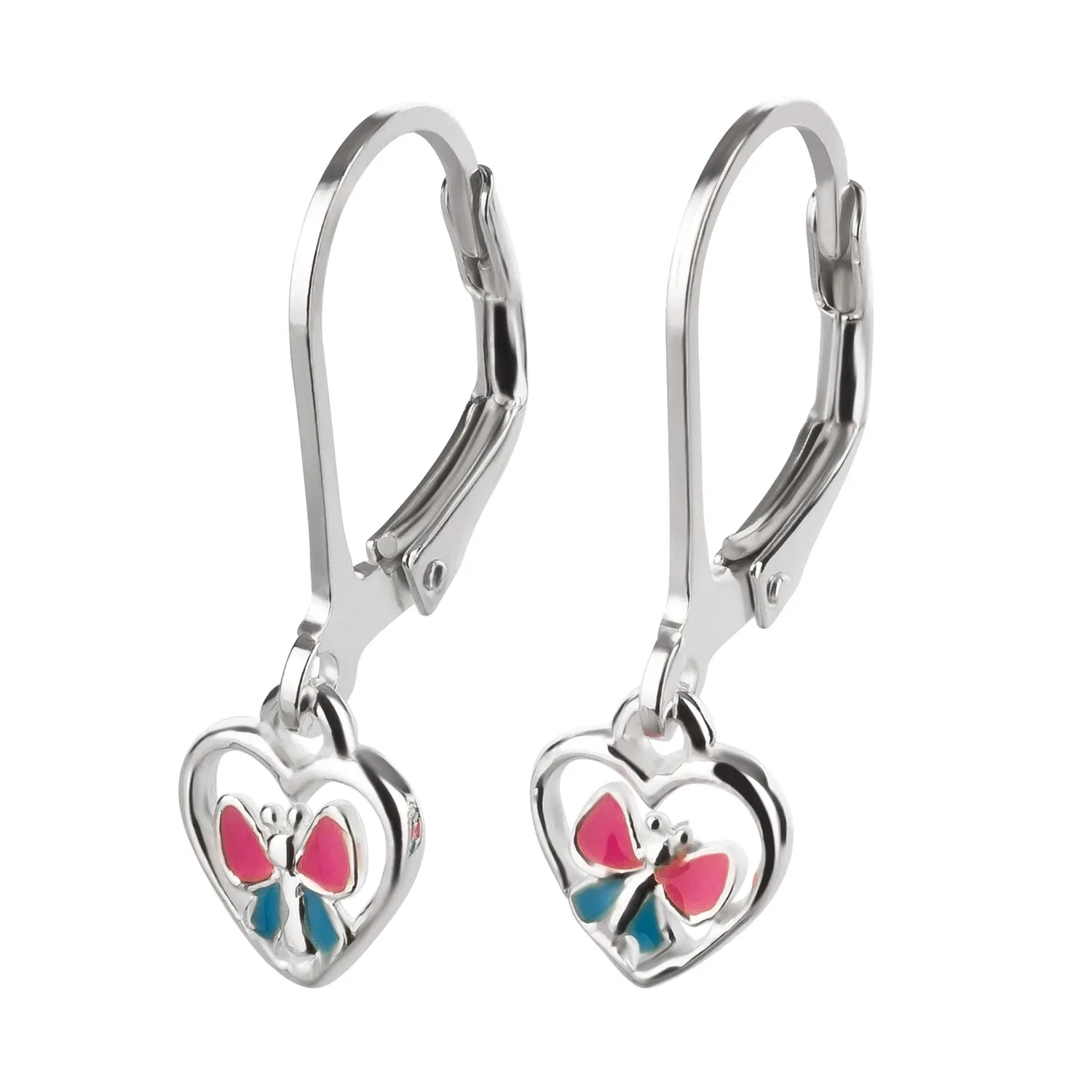 Kinder Ohrringe Blume Schmetterling 925 Silber
