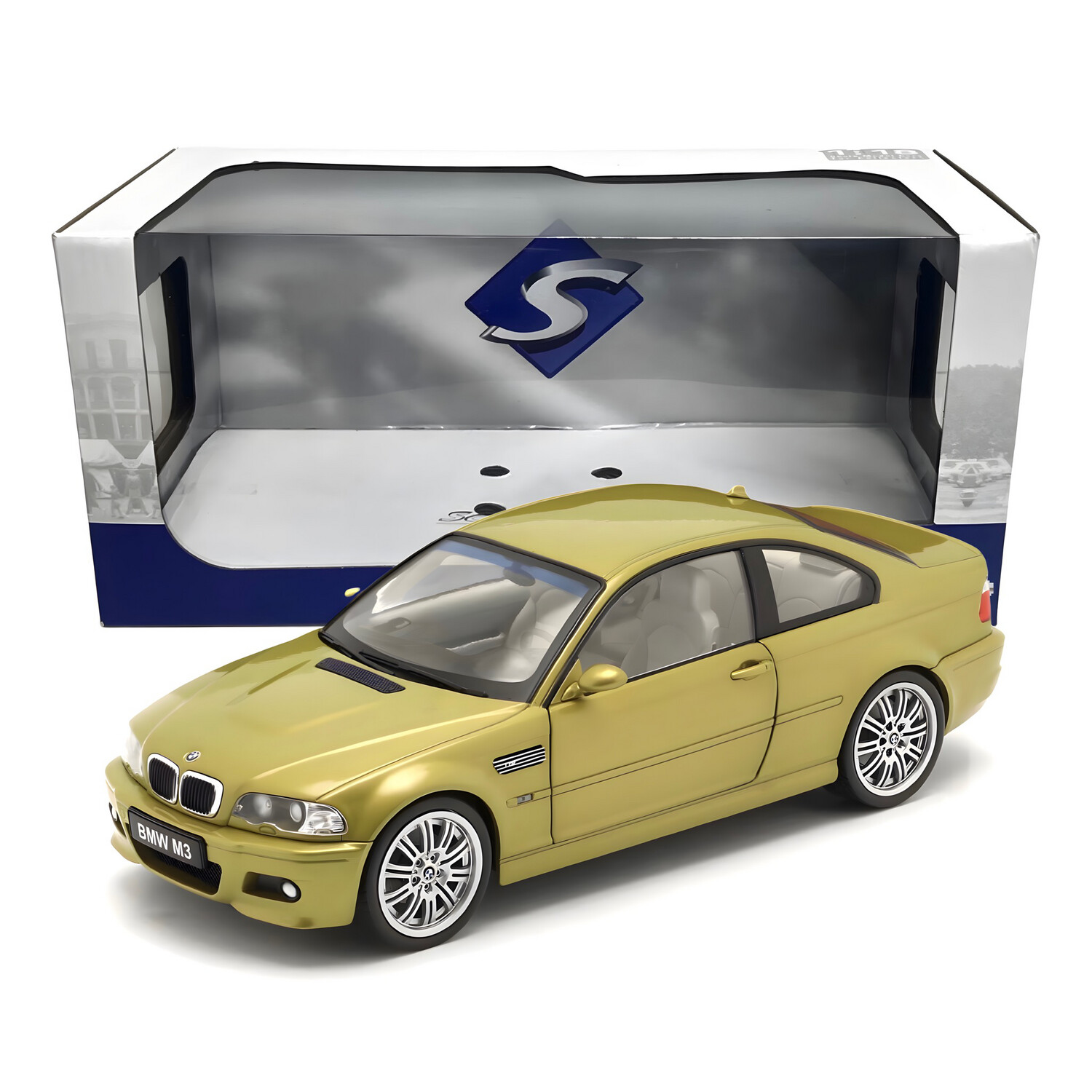 1/18 Solido BMW E46 M3 Phoenix Yellow Diecast Model Car