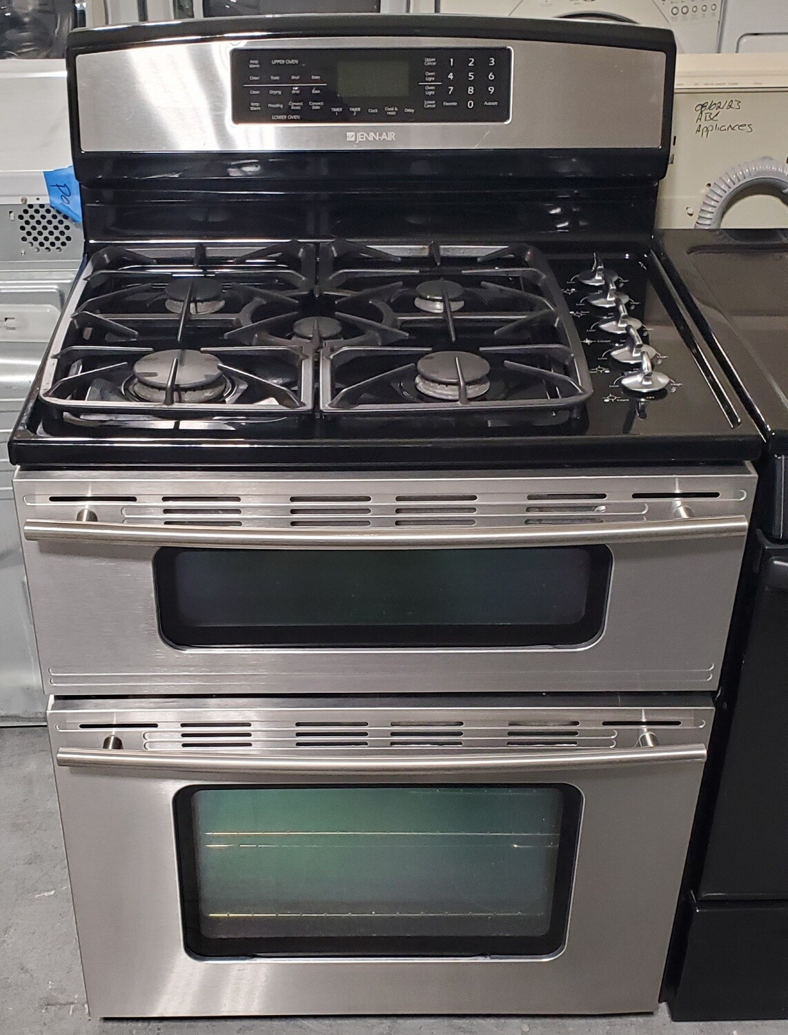 Jenn Air 30" Double Floating Glass Freestanding DualFuel Oven with