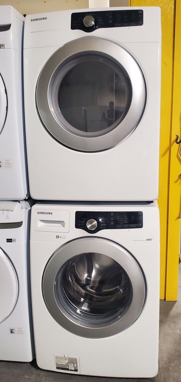 Matching Samsung Front Load Stackable Washer Dryer Set Combo Laundry