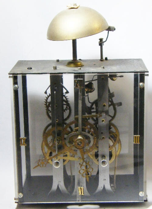 Antique French Morbier clock with modern perspex case movement from