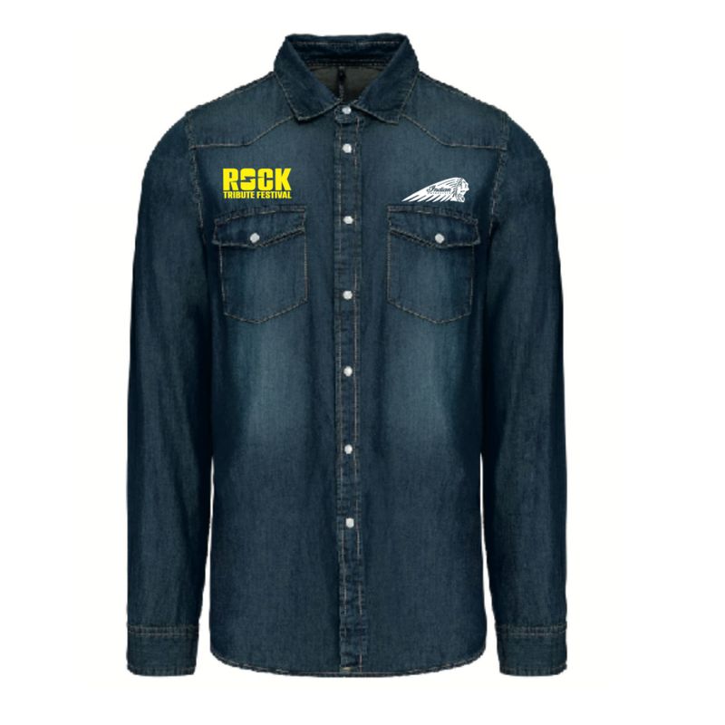 Chemise en jean "Rock Tribute x Indian Motorcycle" – Édition Limitée