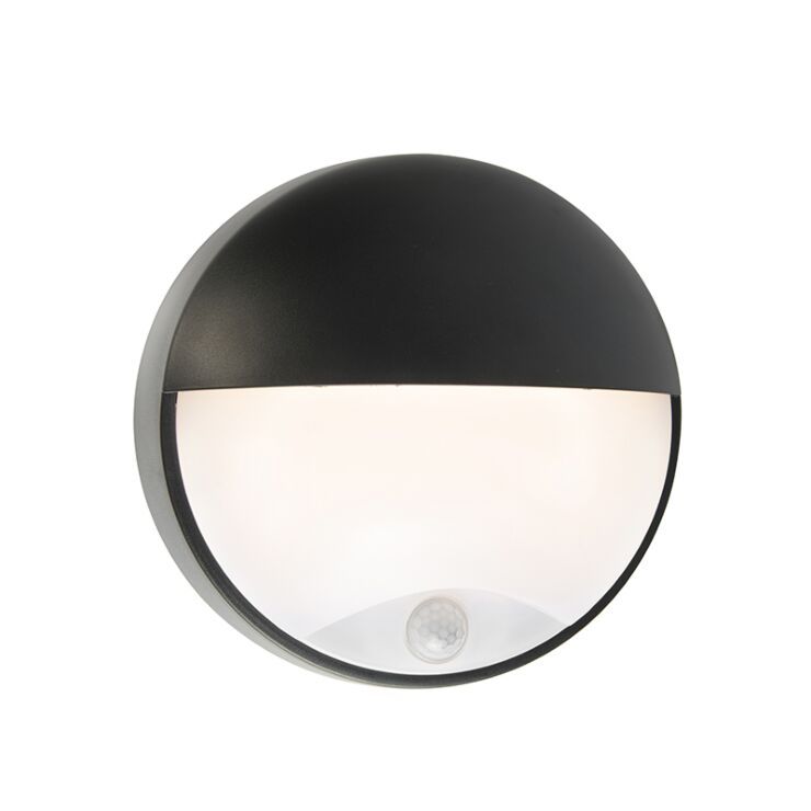 Applique led da parete per esterno nera con sensore di movimento