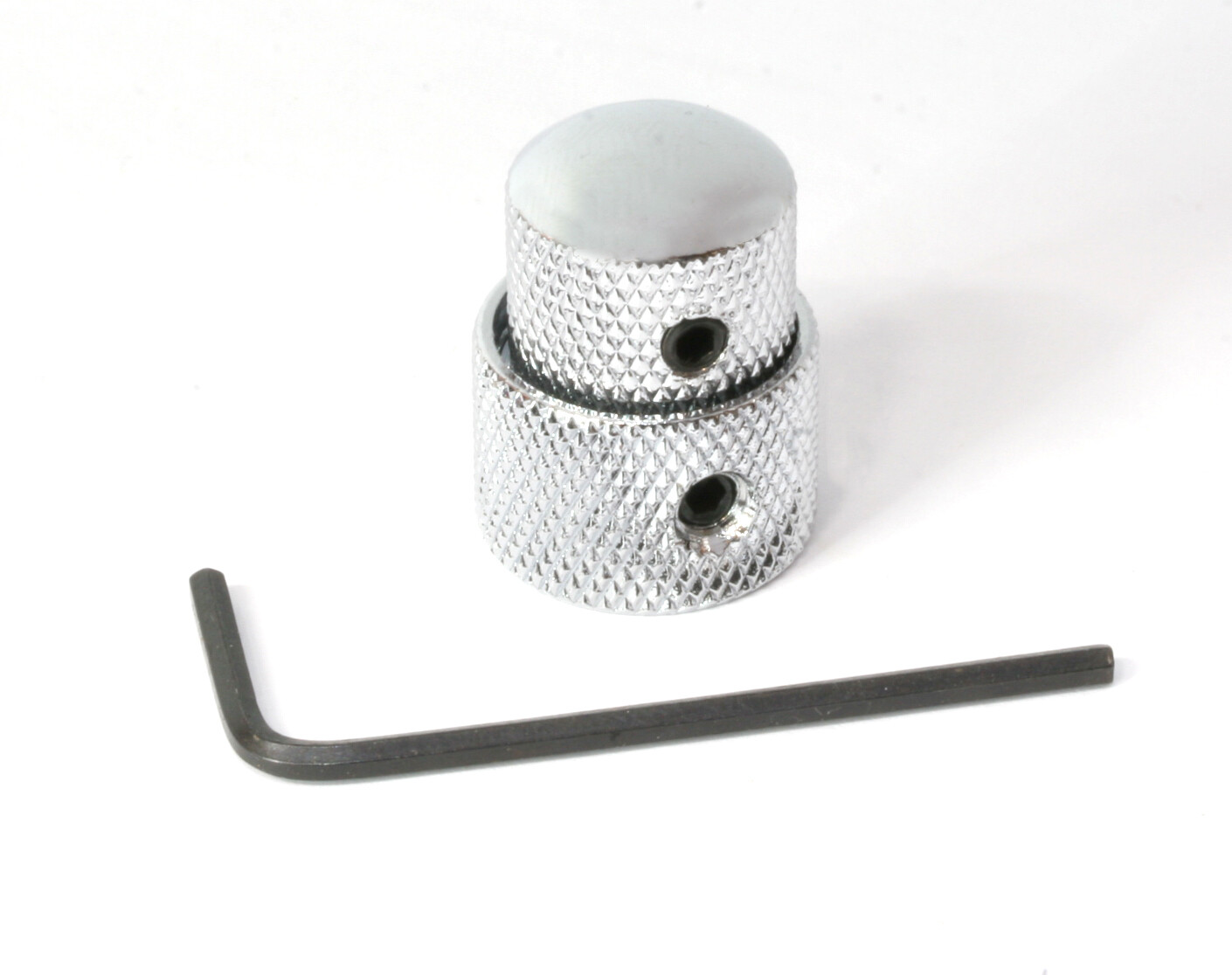 Chrome Concentric stacked knob set, with set screws, fits metric 6mm