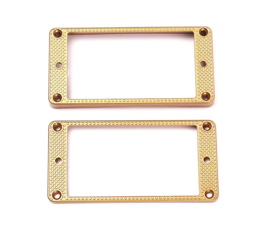 Brio Knurled Metal Humbucker Pickup Rings SET Gold or Black
