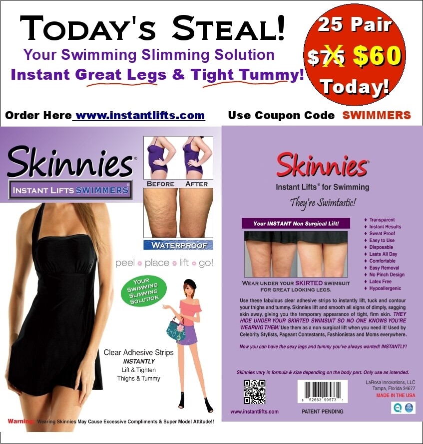 TODAY'S STEAL! WATERPROOF Your SWIMMING SLIMMING SOLUTION! 25 Pair 60