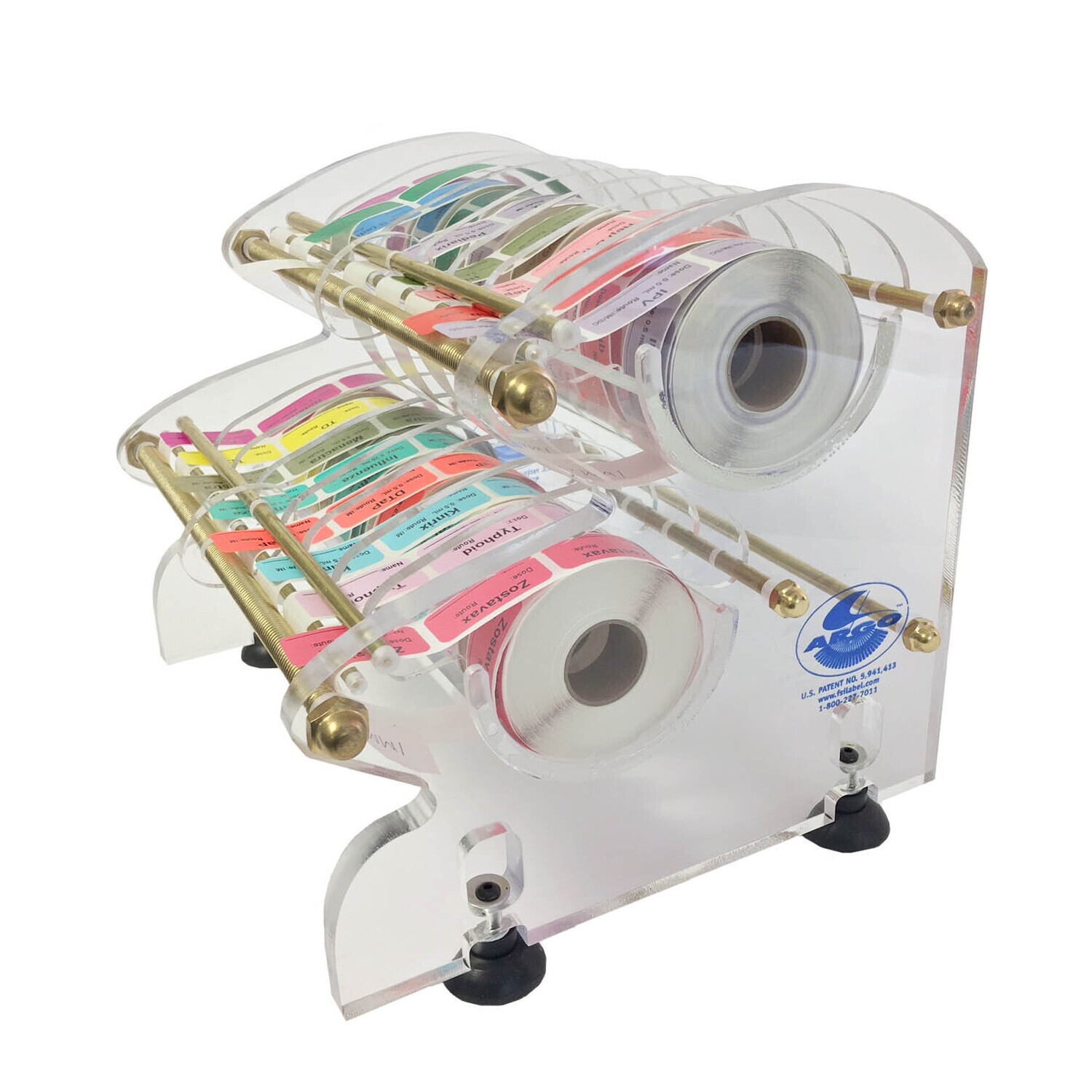 ARGO DoubleTiered Desktop Immunization Label Dispenser (Holds 16 3/4