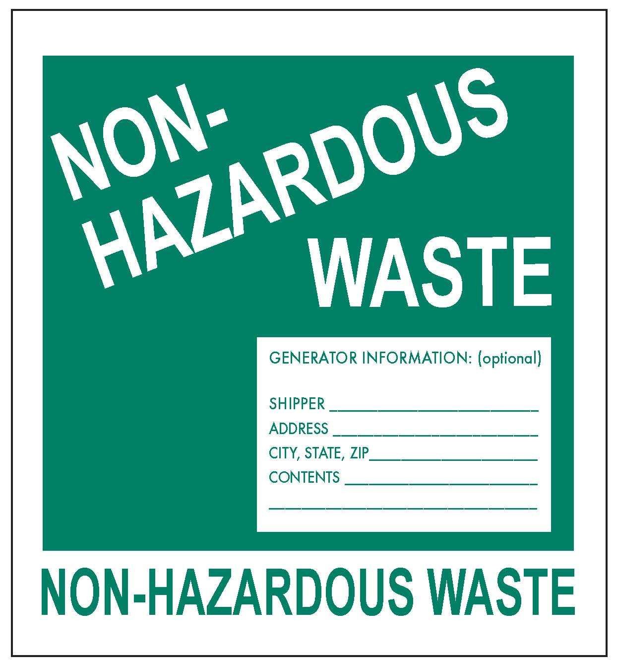 NonHazardous Waste Label Anesthesia Syringe Labels