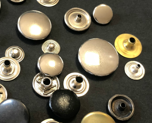 50 Bottoni A Pressione A Molla Ad Anello - Nero, 15 Mm, Acciaio - Per Giacca, Borsa, Pelle, Teloni, Zaino