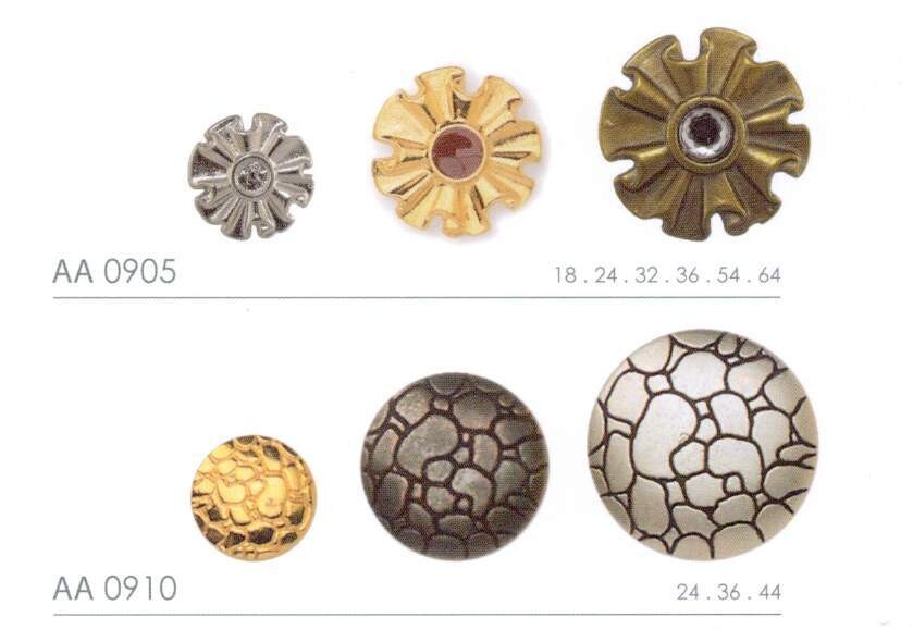 Bottoni Rivestiti In Tessuto 15mm - 10 Pezzi Blu Marino Con Gambo Metallo Per Cucito - Foto 10