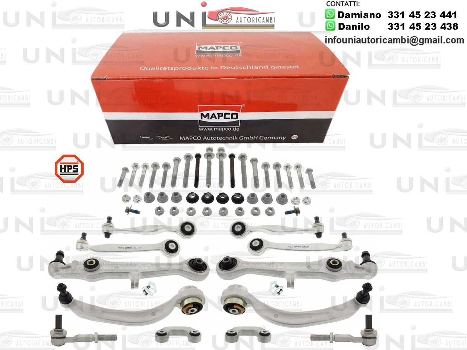 KIT 6PZ BRACCETTI SOSPENSIONE AVANTRENO COPLETO DI BRACCI, BIELLETTE E - Foto 3