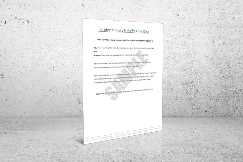 Telephone Enquiry Scripts for Front Desk (2 pages)