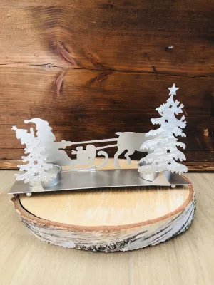 Weihnachtsmann Kerzenhalter im Schlitten