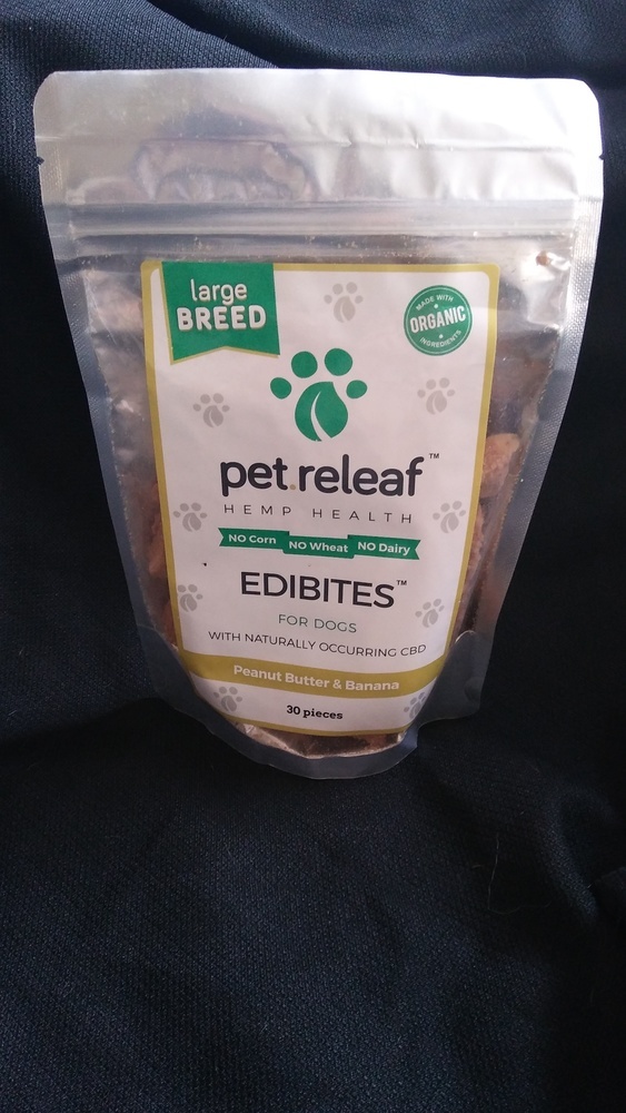 Pet Releaf Large Breed Peanut Butter/Banana Organic Cannabidial Edibites