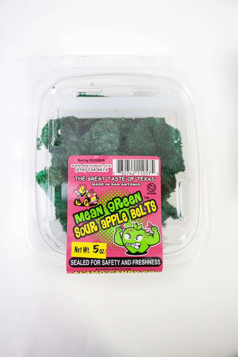 Mean Green Sour Apple Belts Tub 5oz.