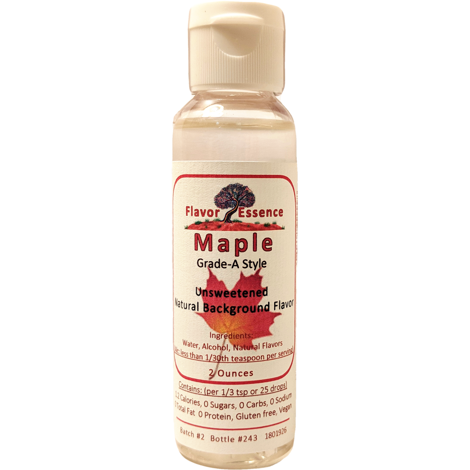 Flavor Essence Maple 2oz Natural Unsweetened Background Flavoring