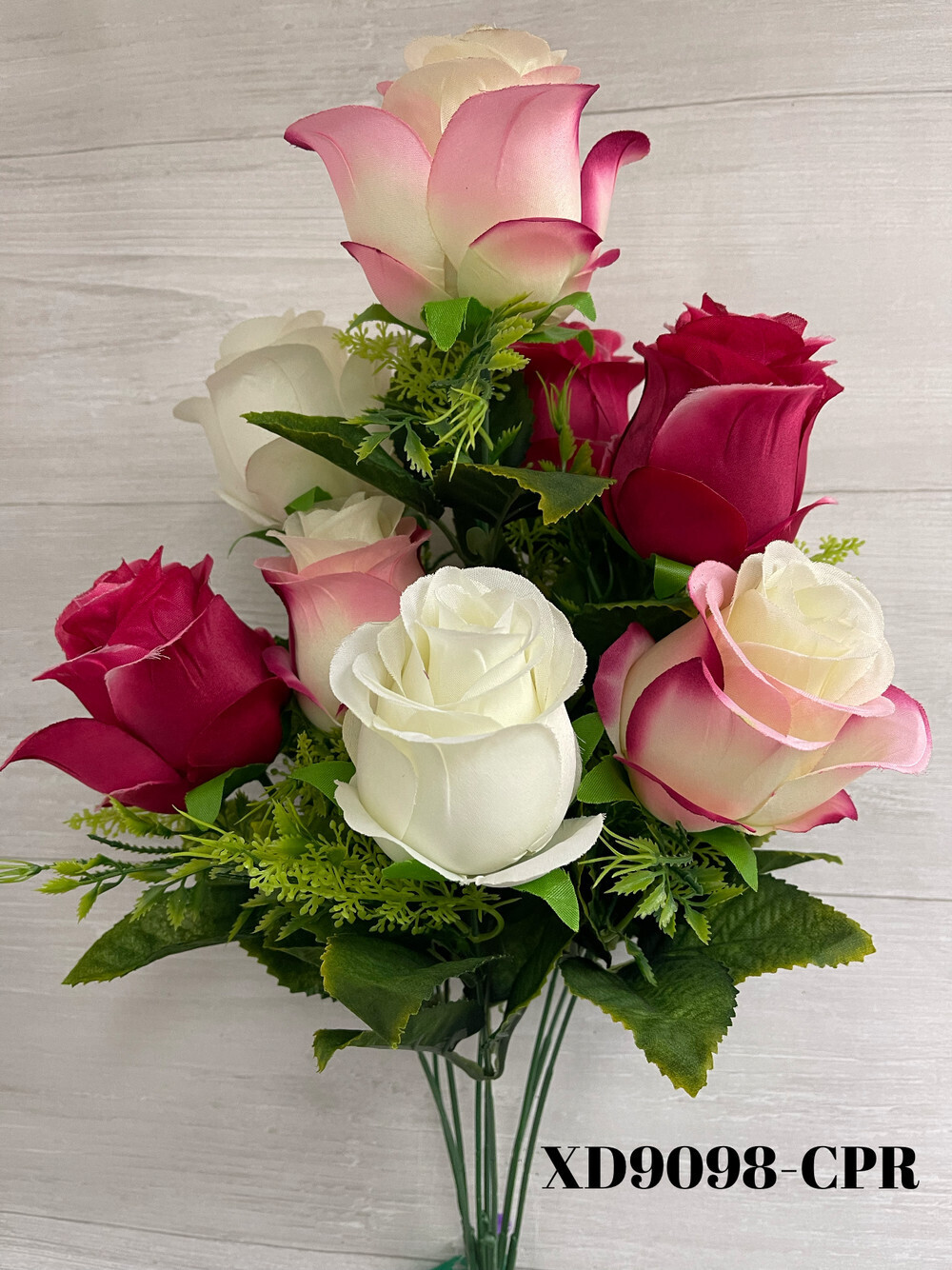Rose Bud Bush w/ Greenery x12 CPR Store Silk Flower