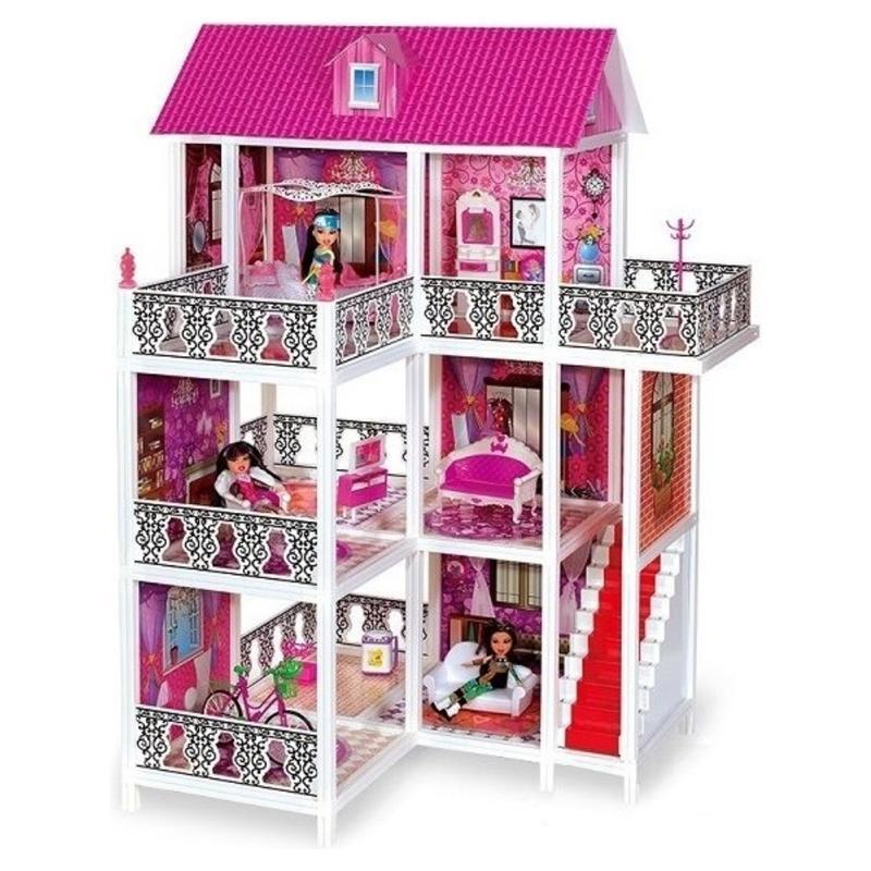 кукольный деревянный дом.