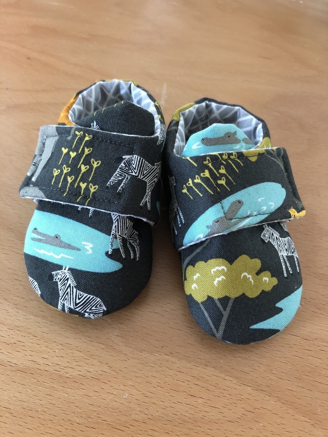 Black Safari Baby Shoes, 03 months