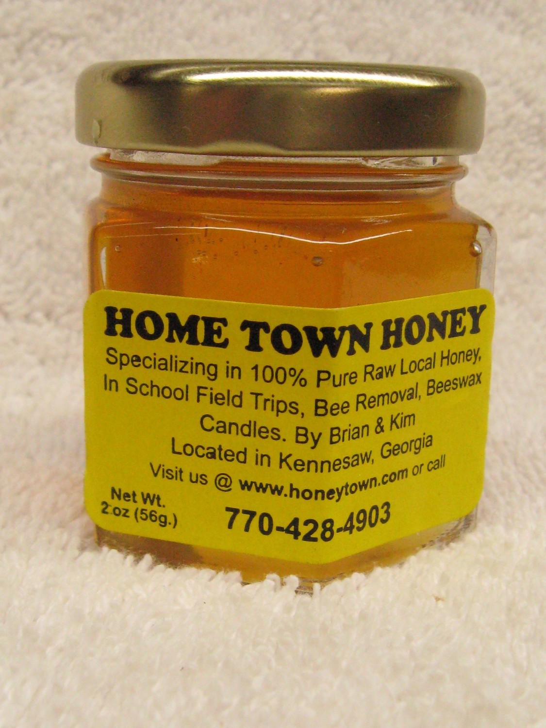2oz Hex Jar Glass of Honey Natural Honey Honey Producer