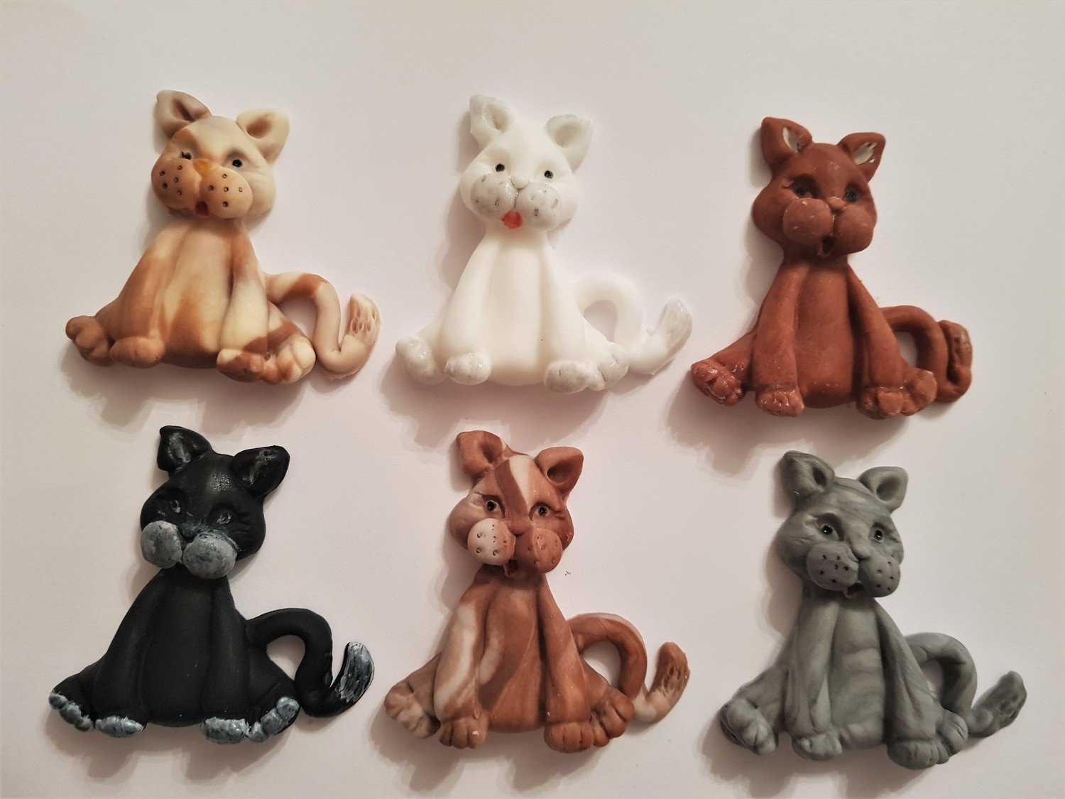 6 CATS EDIBLE CAKE TOPPERS