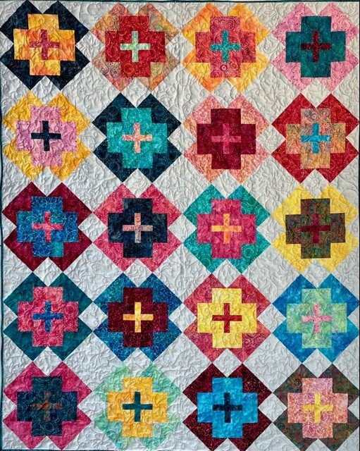 Nightingale Bright Batiks KIT Holly's Quilt Cabin